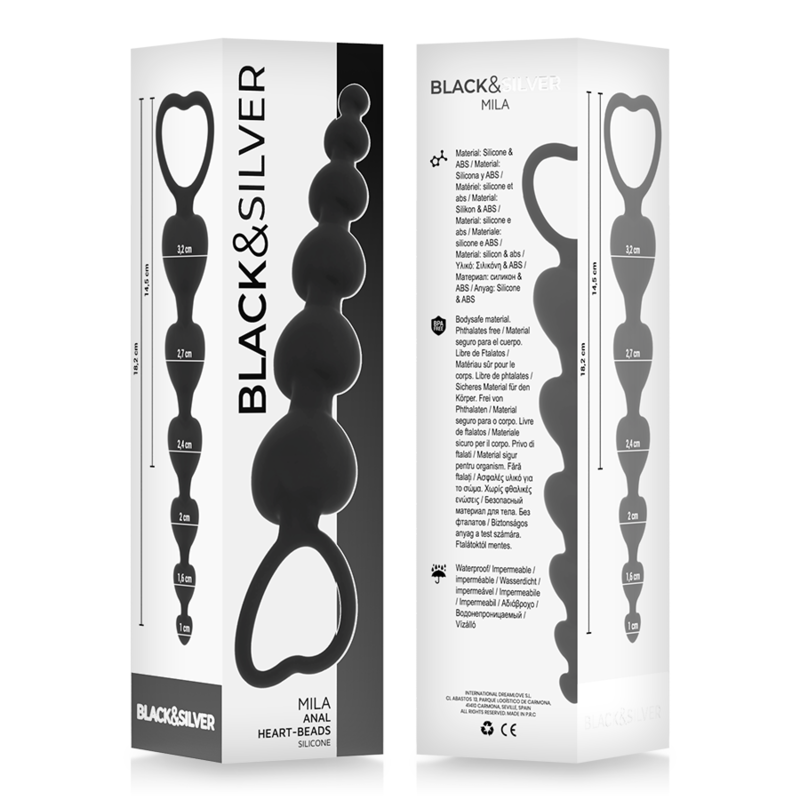 Black&silver - Chaîne De Coeurs Anal Mila 18 CM | SexDelice – Image 6