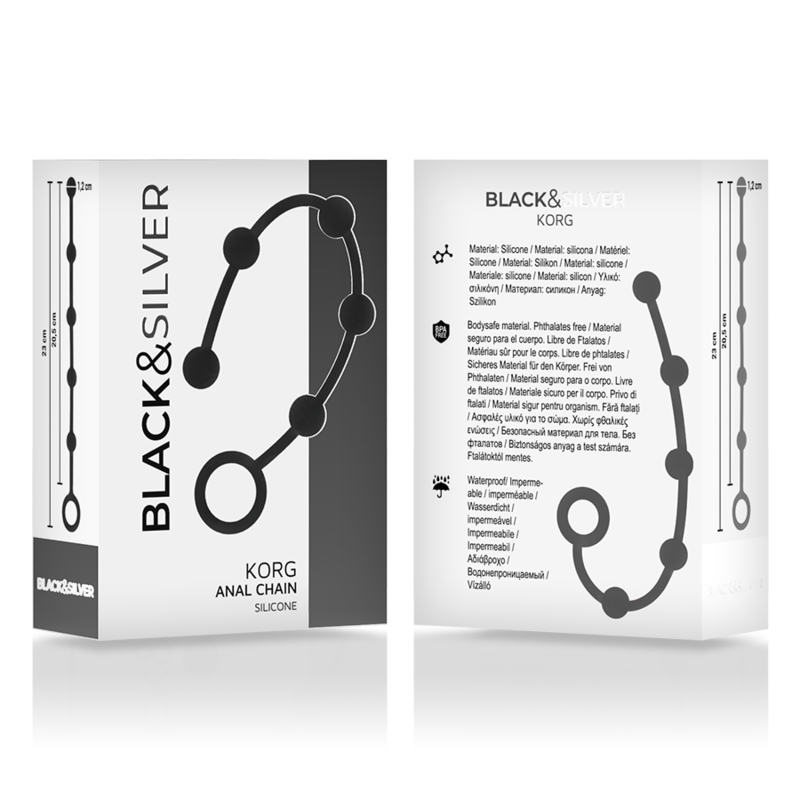 Black&silver - Chapelet Anal Korg Silicone Initiation 21 CM | SexDelice – Image 4