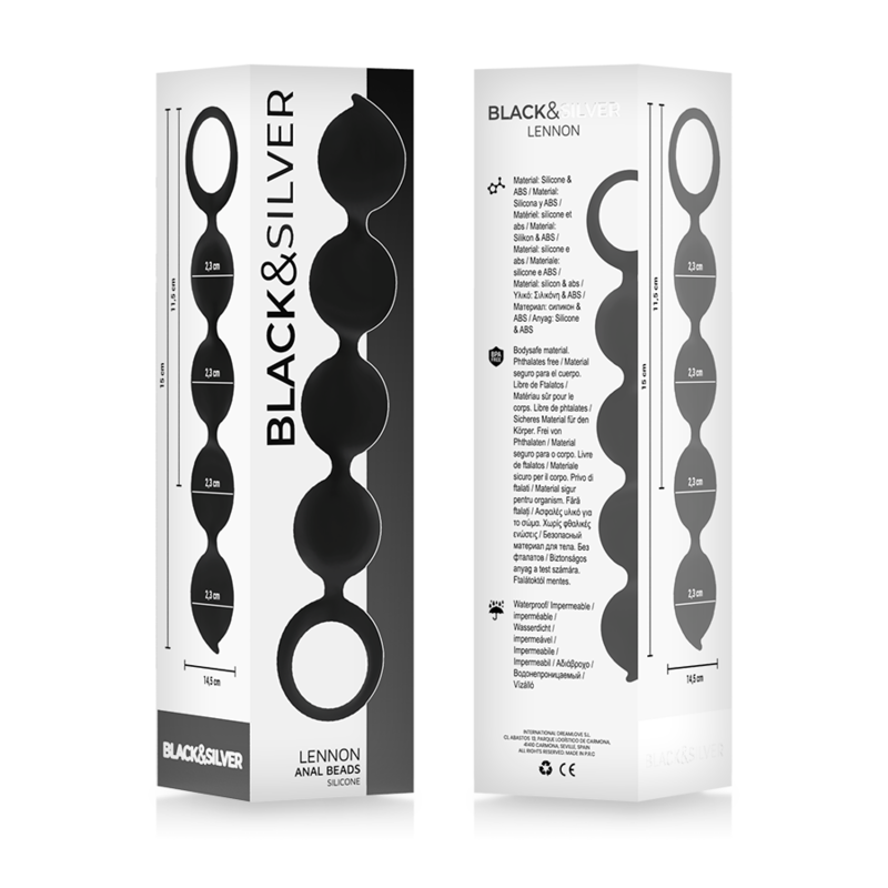 Black&silver - Chapelet Anal Lennon 4 Sphères Silicone 15 CM | SexDelice – Image 4