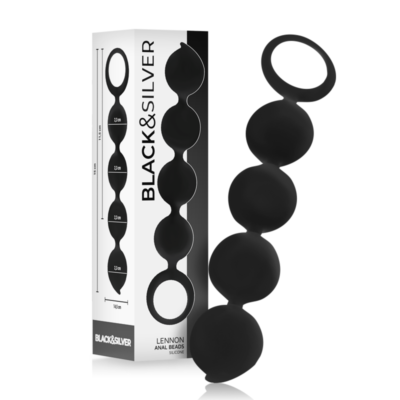 Black&silver - Chapelet Anal Lennon 4 Sphères Silicone 15 CM | SexDelice