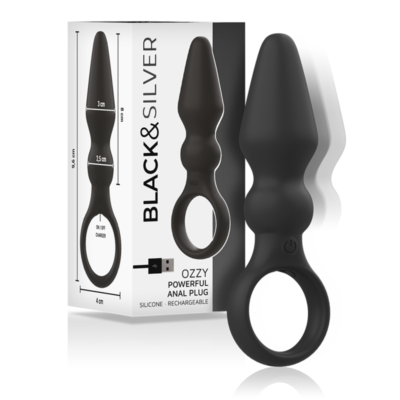 Black&silver - Puissant Plug Anal En Silicone Ozzy | SexDelice