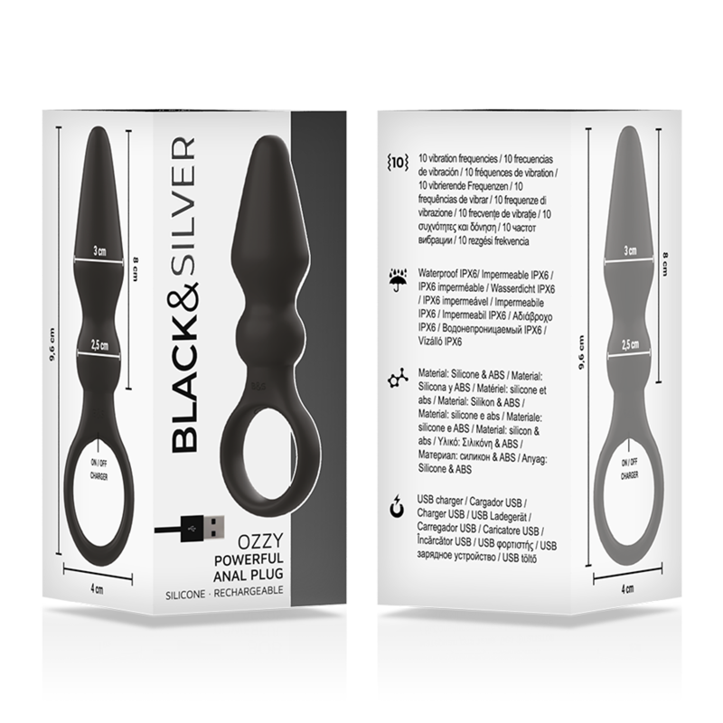 Black&silver - Puissant Plug Anal En Silicone Ozzy | SexDelice – Image 5