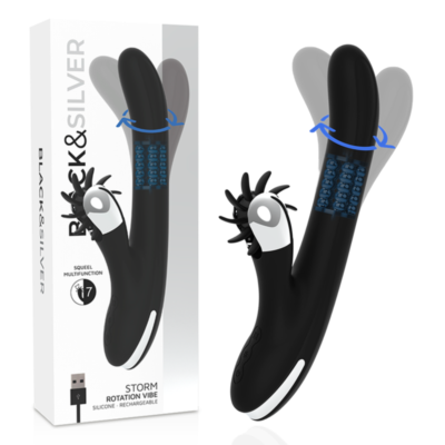 Black&silver - Vibe De Rotation De Tempête De Lapin | SexDelice