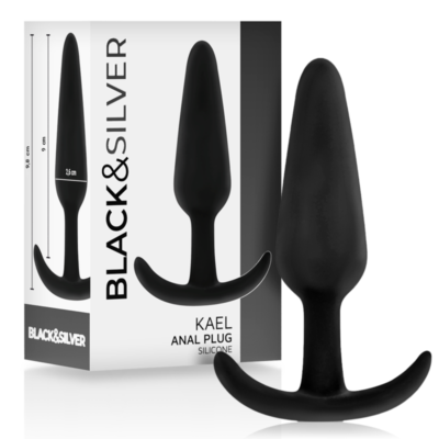 Black&silver - Plug Anal En Silicone Kael Avec Poignée Moyenne | SexDelice