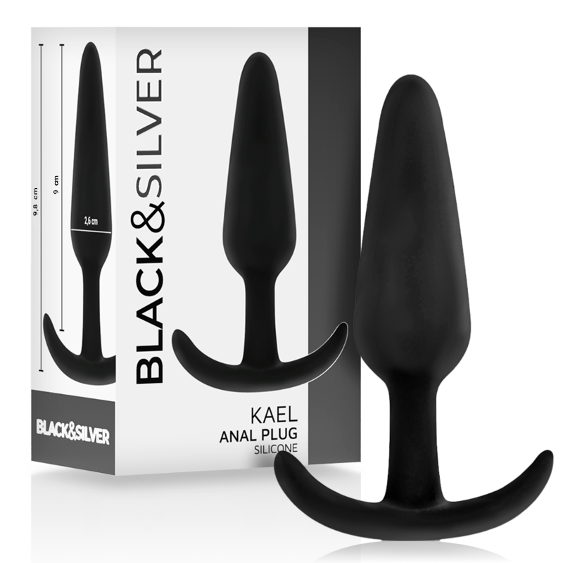 Black&silver - Plug Anal En Silicone Kael Avec Poignée Moyenne | SexDelice