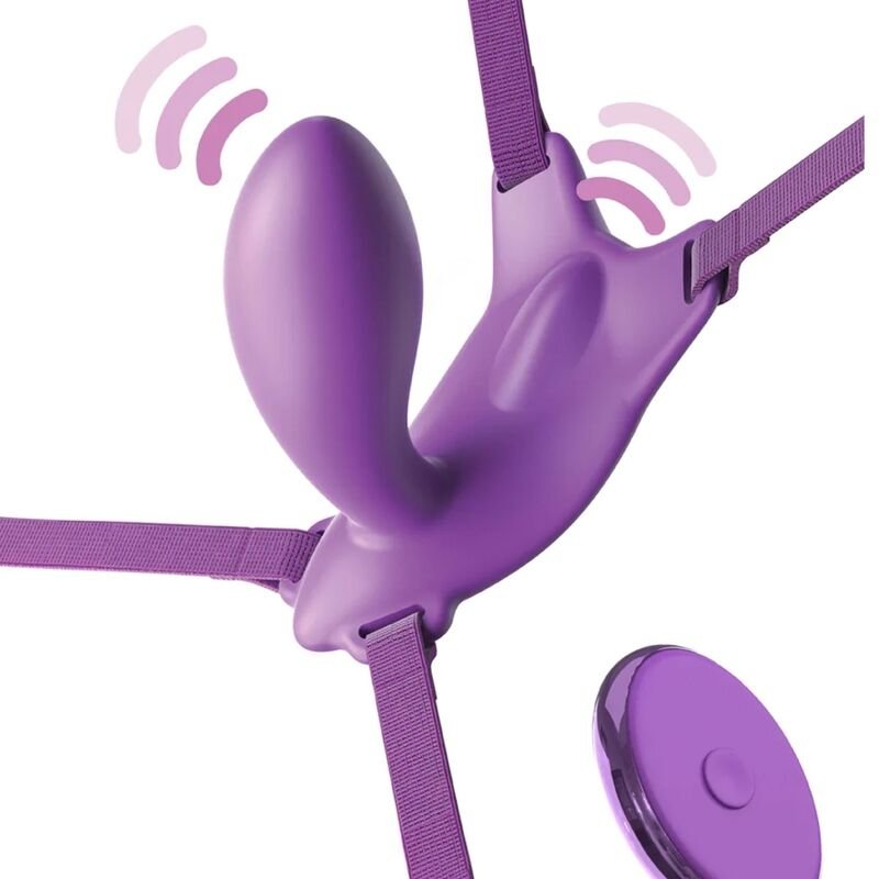 Fantasy For Her - Harnais Papillon Spot G Avec Vibrateur, Rechargeable Et Télécommande Violet | SexDelice – Image 2