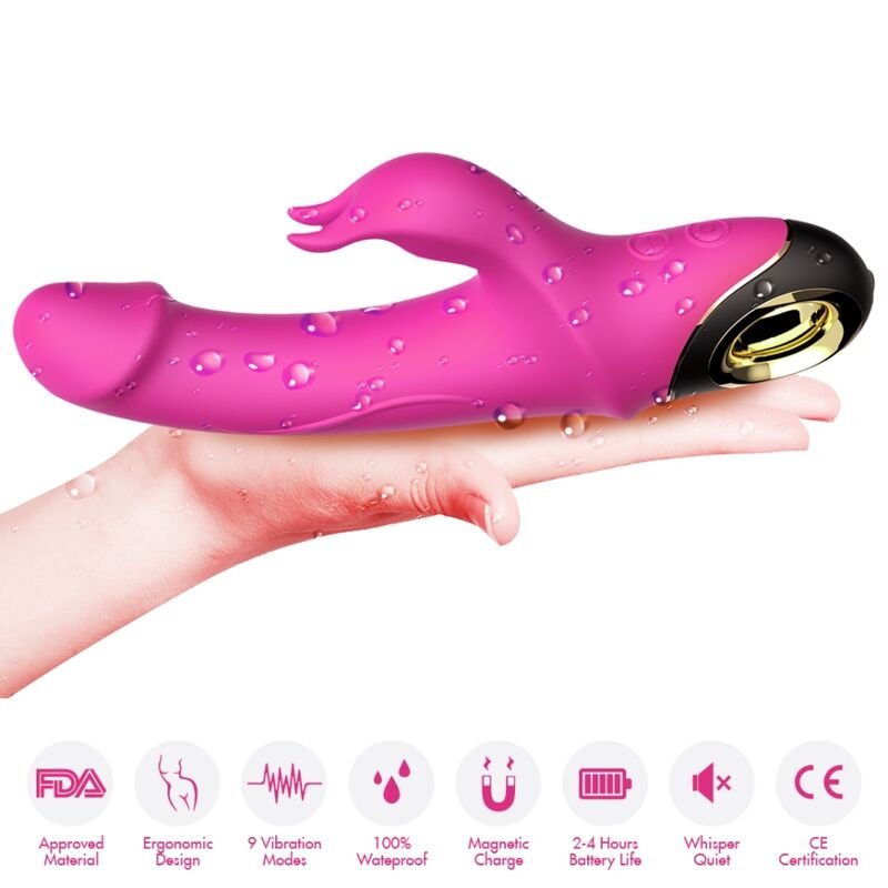 Armony - Meteror Dildo Vibrateur Lapin Rotateur Fuchsia | SexDelice – Image 3