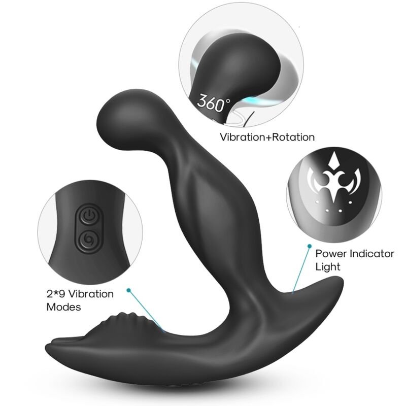 Armony - Bat King Vibrateur Anal Prostate Rotateur Télécommande Noir | SexDelice – Image 2