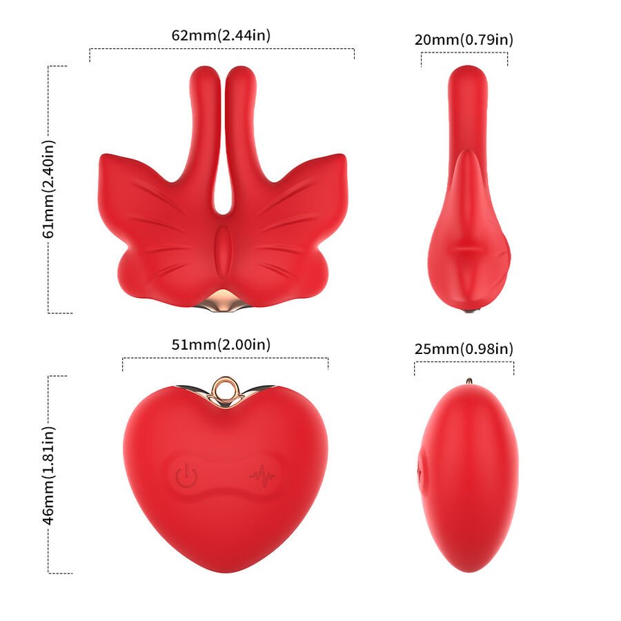 Armony - Pinces À Tétons Magnétiques À Vibration Forme Papillon Rouges | SexDelice – Image 9