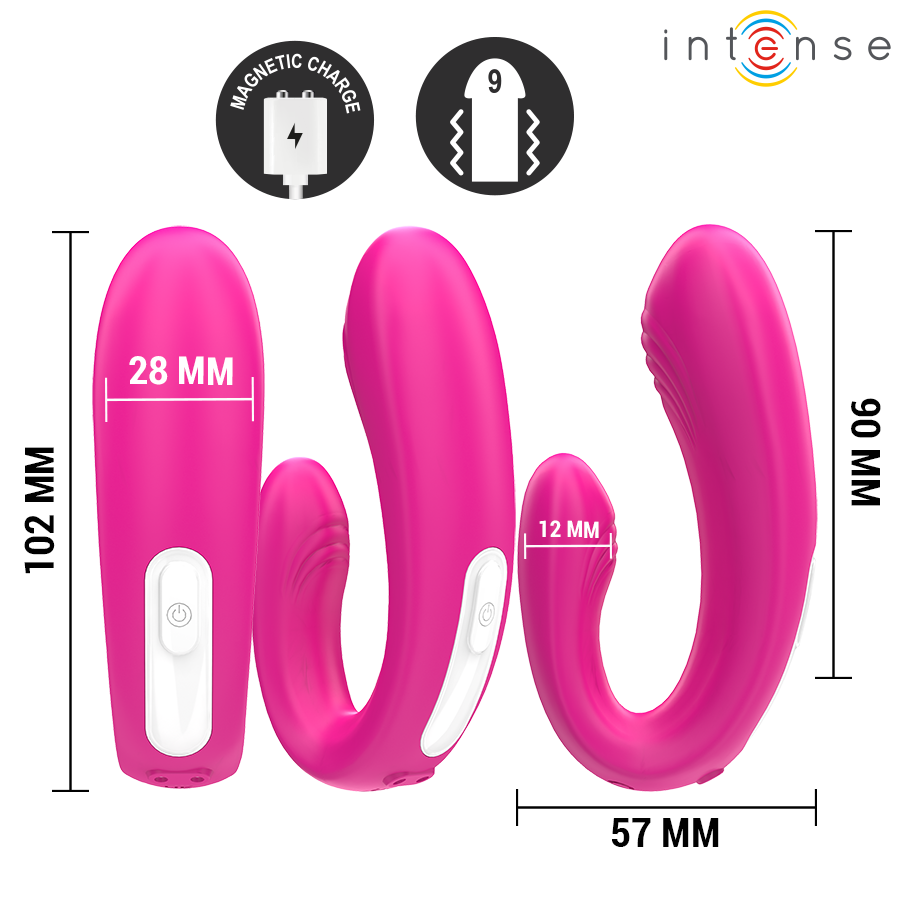 Intense - Janet Double Stimulateur Et Vibrateur En U Avec Télécommande Rose | SexDelice – Image 3