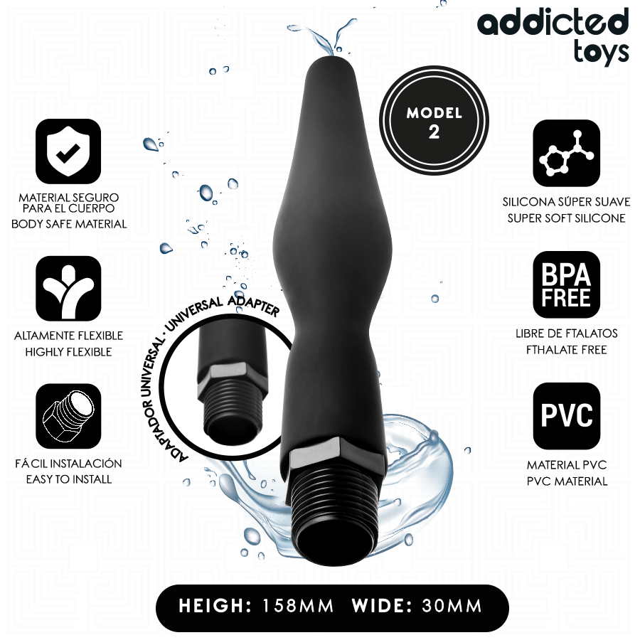 Addicted Toys - Nettoyeur Anal Avec Adaptateur Universel Modèle 2 | SexDelice – Image 2