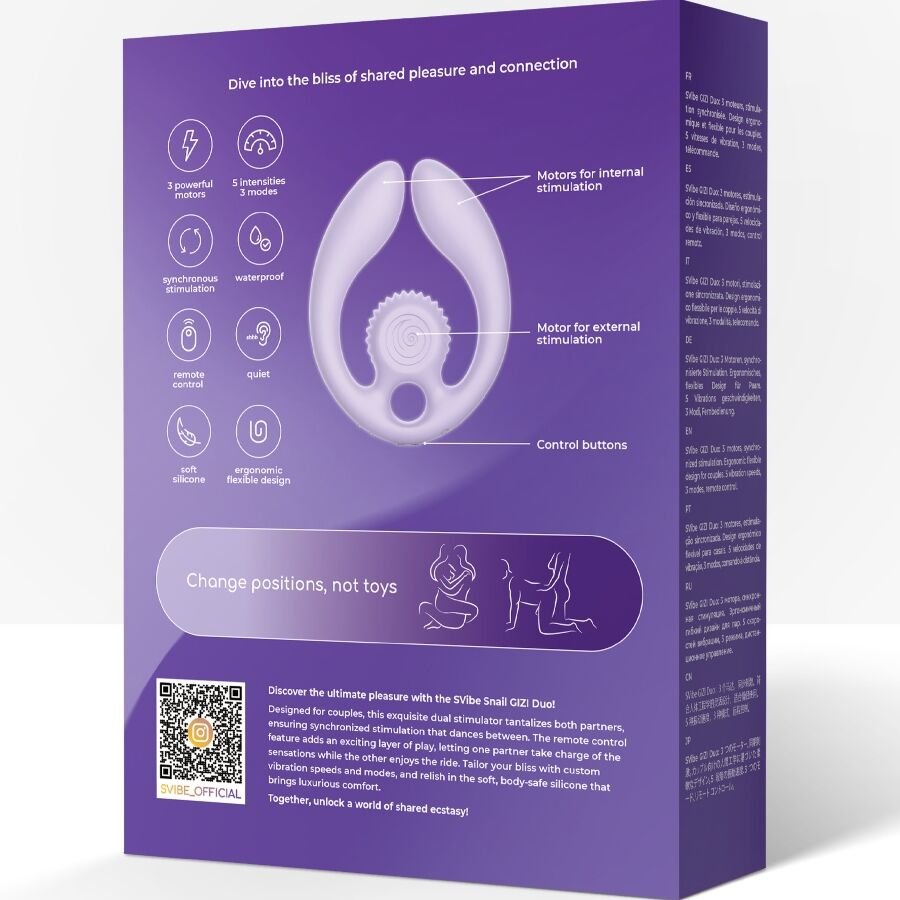 Snail Vibe - Gizi Duo Stimulateur Pour Couples Télécommande Lilas | SexDelice – Image 9