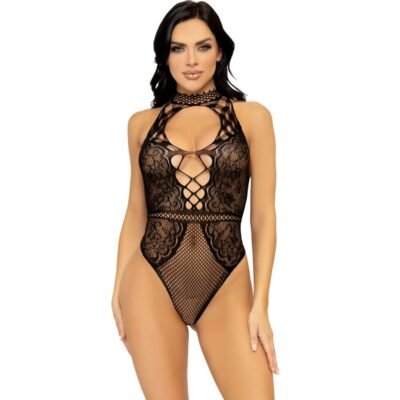 Leg Avenue - Body Gilet En Résille Et Dentelle Taille Unique | SexDelice