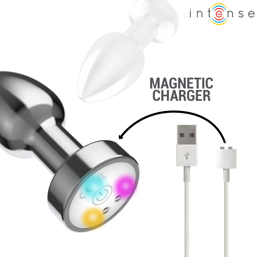 Intense - Plug Anal Vibrant En Métal Avec Lumières LED Et Télécommande - Taille S | SexDelice – Image 6