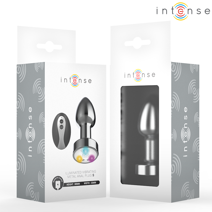 Intense - Plug Anal Vibrant En Métal Avec Lumières LED Et Télécommande - Taille S | SexDelice – Image 3