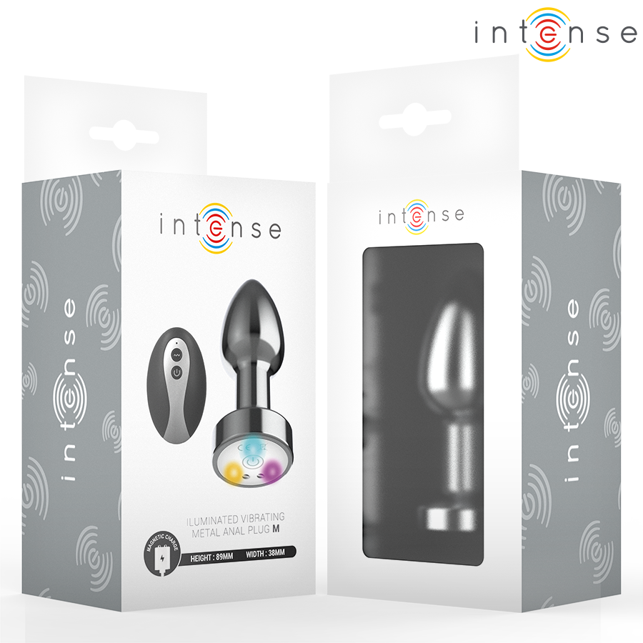 Intense - Plug Anal Vibrant En Métal Avec Lumières LED Et Télécommande - Taille M | SexDelice – Image 3