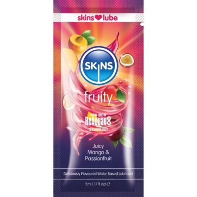 Skins - Lubrifiant Fruité À Base D'Eau Mangue Et Fruit De La Passion Dose Unique 5 ML | SexDelice