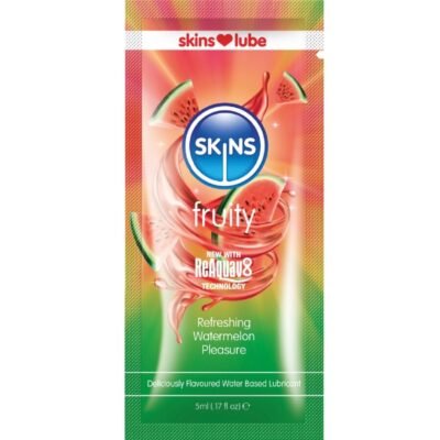 Skins - Lubrifiant Fruité À Base D'Eau Parfum Pastèque Dose Unique 5 ML | SexDelice