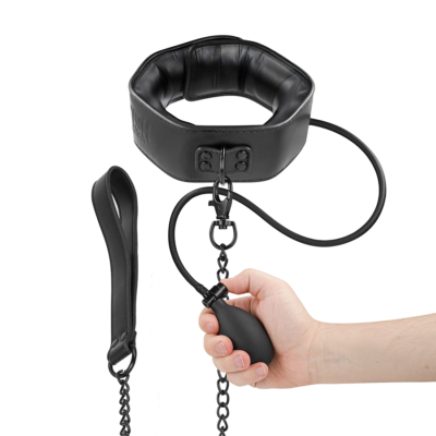 Fetish Submissive Bondage - Collier D'Étranglement Gonflable Avec Chaîne | SexDelice
