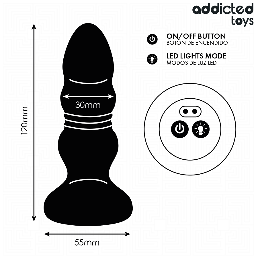 Addicted Toys - Plug Anal Rotatif Et Vibrant, Télécommande Avec Lumière LED | SexDelice – Image 6