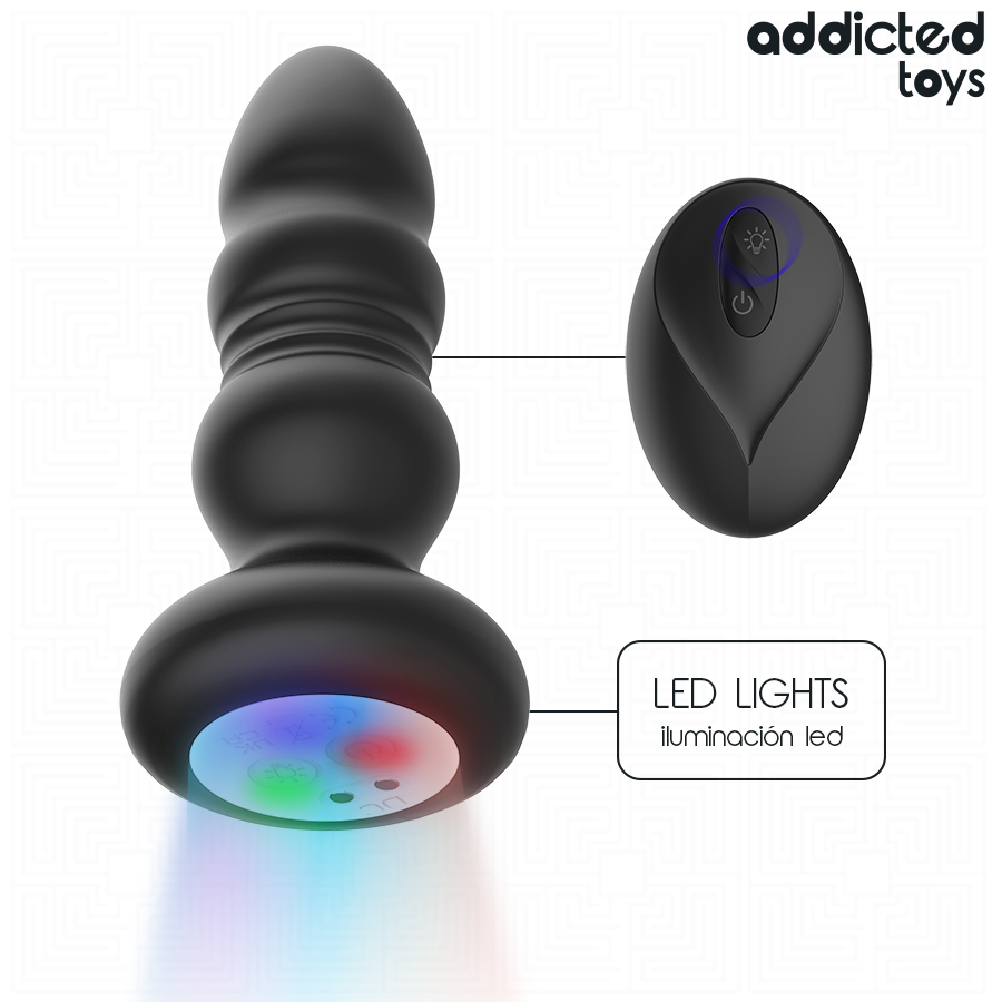 Addicted Toys - Plug Anal Rotatif Et Vibrant, Télécommande Avec Lumière LED | SexDelice – Image 2
