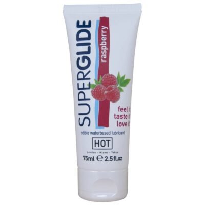 Hot - Superglide Lubrifiant Comestible À Base D'Eau Framboise 75 ML | SexDelice