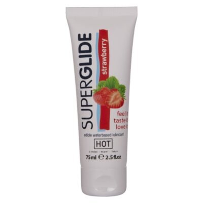 Hot - Superglide Lubrifiant Comestible À Base D'Eau Fraise 75 ML | SexDelice