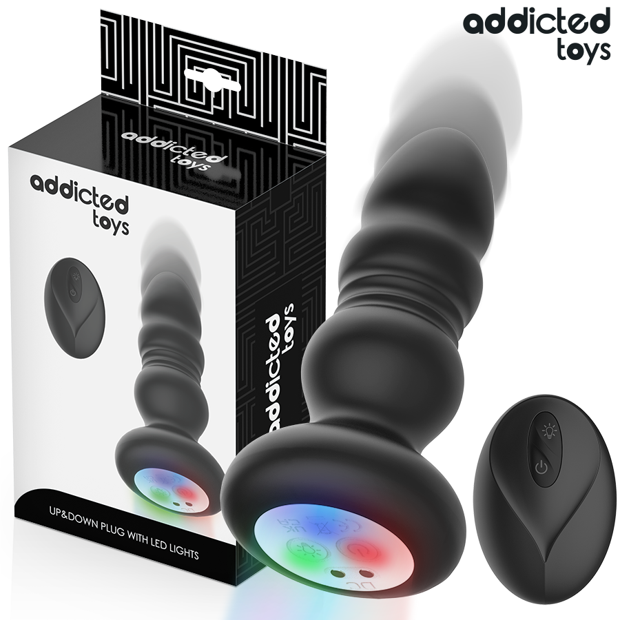 Addicted Toys - Plug Anal Rotatif Et Vibrant, Télécommande Avec Lumière LED | SexDelice