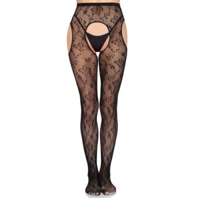 Leg Avenue - 1967 Collants Résille Bloom Noirs - Taille Unique | SexDelice