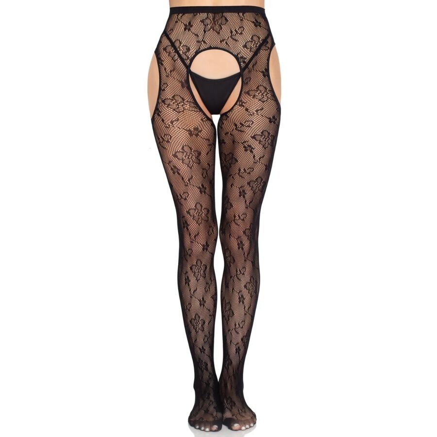 Leg Avenue - 1967 Collants Résille Bloom Noirs - Taille Unique | SexDelice