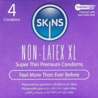 Skins - Préservatifs Sans Latex, Paquet De 4, Format XL | SexDelice