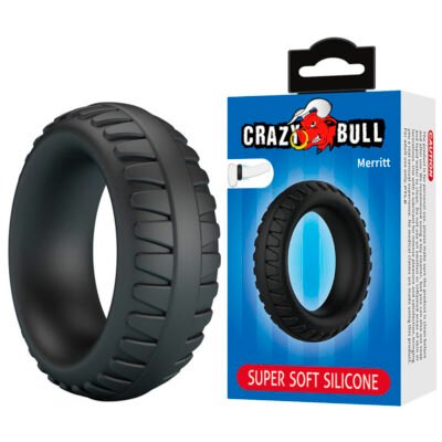 Crazy Bull - Merritt Anneau Pénal En Silicone Texturé Noir | SexDelice