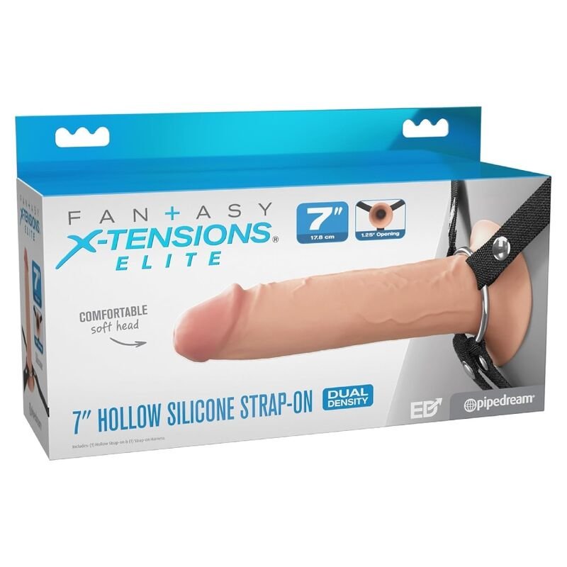 Fantasy X-Tensions Elite - Strap-On En Silicone Creux De 17,8 CM | SexDelice